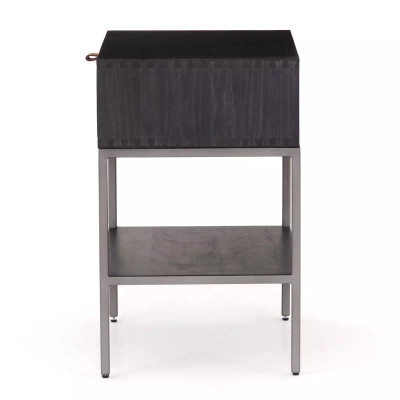 Four Hands Trey Nightstand - Black Wash Poplar