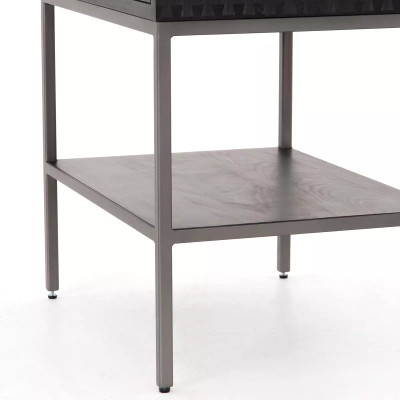 Four Hands Trey Nightstand - Black Wash Poplar