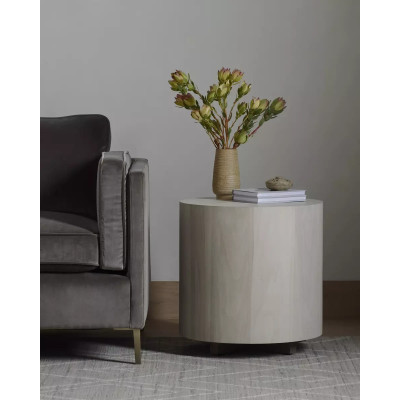 Four Hands Hudson Round End Table - Ashen Walnut