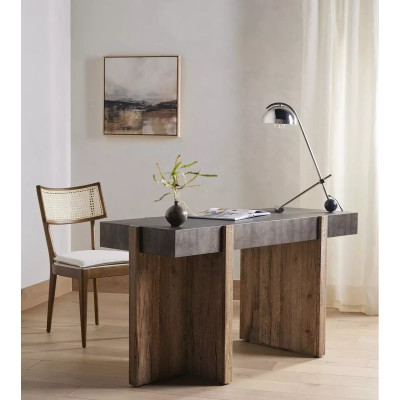 Four Hands Britt Dining Chair - Toasted Nettlewood W/ Savile Flax