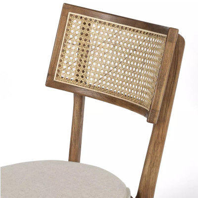 Four Hands Britt Dining Chair - Toasted Nettlewood W/ Savile Flax