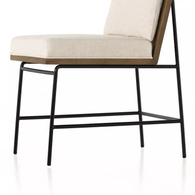 Four Hands Crete Dining Chair - Savile Flax W/ Brown Frame