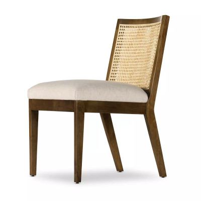 Four Hands Antonia Cane Armless Dining Chair - Toasted Parawood - Savile Flax