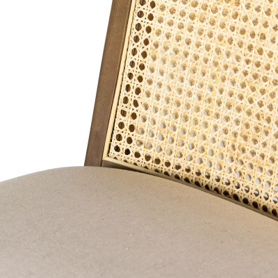 Four Hands Antonia Cane Armless Dining Chair - Toasted Parawood - Savile Flax