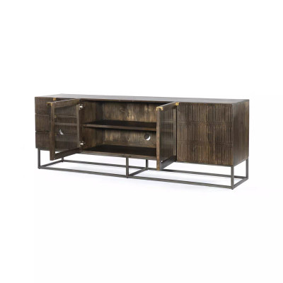 Four Hands Kelby Media Console - Carved Vintage Brown