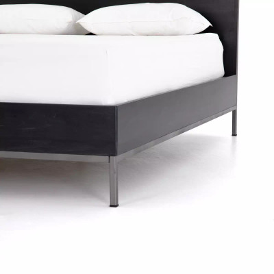 Four Hands Trey Bed - Queen - Black Wash Poplar