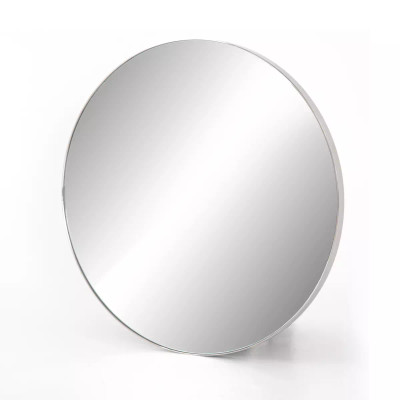 Four Hands Bellvue Round Mirror - Large - Shiny Steel