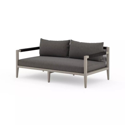Four Hands Sherwood Outdoor Sofa, Weathered Grey - 63" - Charcoal