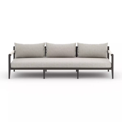 Four Hands Sherwood Outdoor Sofa, Bronze - 93" - Stone Grey