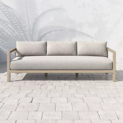 Four Hands Sonoma Outdoor Sofa, Washed Brown - 88" - Stone Grey (Closeout)