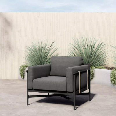 Four Hands Hearst Outdoor Chair - Venao Charcoal