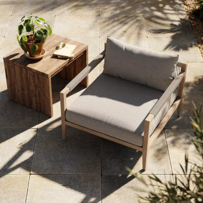 Four Hands Sherwood Outdoor Chair, Washed Brown - Stone Grey