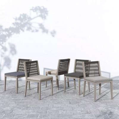 Four Hands Sherwood Outdoor Dining Chair, Weathered Grey - Faye Ash