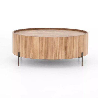 Four Hands Lunas Drum Coffee Table - Gold Guanacaste