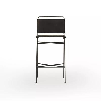 Four Hands Wharton Bar Stool - Distressed Black