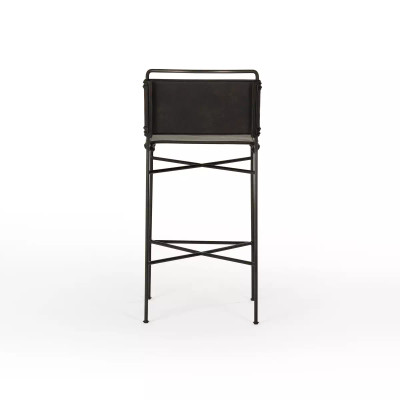 Four Hands Wharton Bar Stool - Distressed Black
