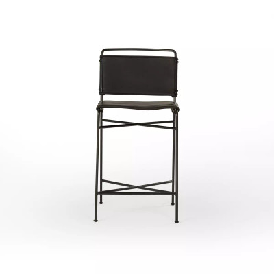 Four Hands Wharton Counter Stool - Distressed Black