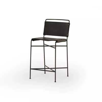 Four Hands Wharton Counter Stool - Distressed Black