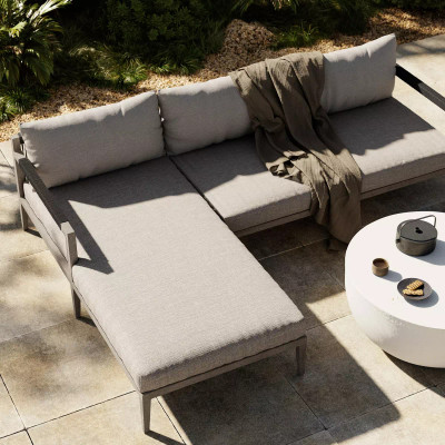 Four Hands Sherwood Outdoor 2 - Piece Sectional, Weathered Grey - Left Chaise - Stone Grey