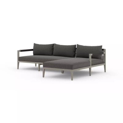 Four Hands Sherwood Outdoor 2 - Piece Sectional, Weathered Grey - Left Chaise - Venao Charcoal