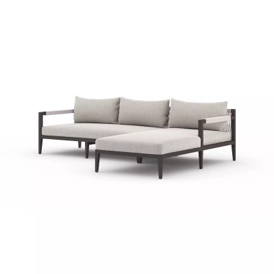 Four Hands Sherwood Outdoor 2 - Piece Sectional, Bronze - Right Chaise - Stone Grey