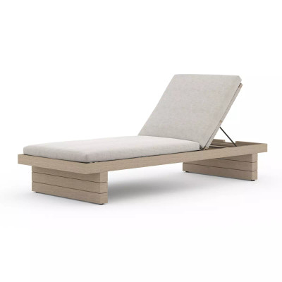 Four Hands Leroy Outdoor Chaise - Washed Brown - Stone Grey