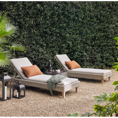 Four Hands Basil Outdoor End Table - Aged Grey