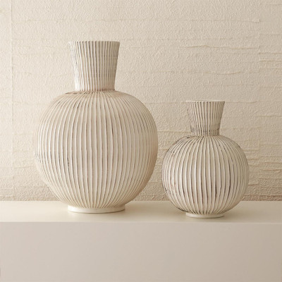 Studio A Furrow Sphere Vase - Lg