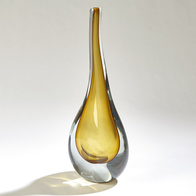 Studio A Stretched Neck Vase - Amber - Lg