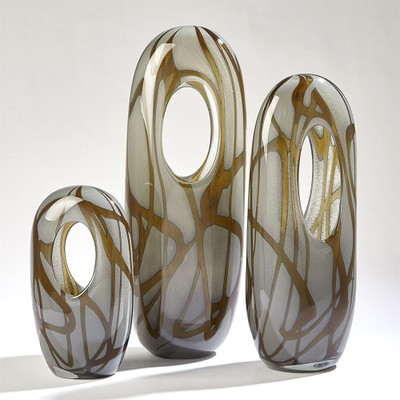 Swirl Vase - Amber/Grey - Sm