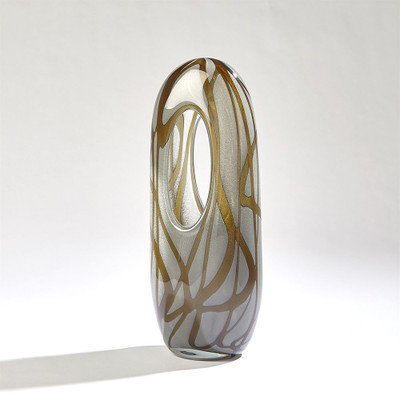 Studio A Swirl Vase - Amber/Grey - Sm