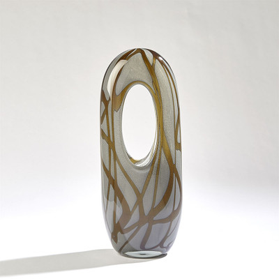 Studio A Swirl Vase - Amber/Grey - Sm