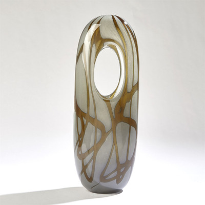Studio A Swirl Vase - Amber/Grey - Sm