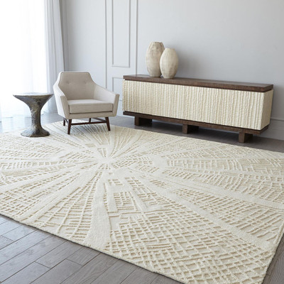 Studio A Vortex Rug - Ivory/Ivory - 6 x 9