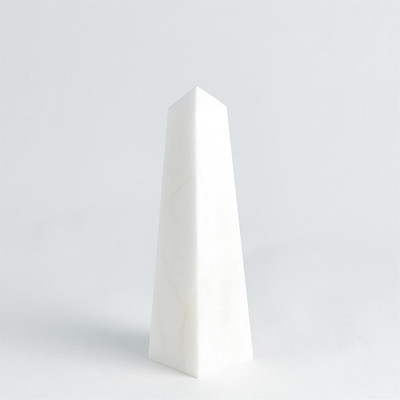 Global Views Alabaster Obelisque - White - Med