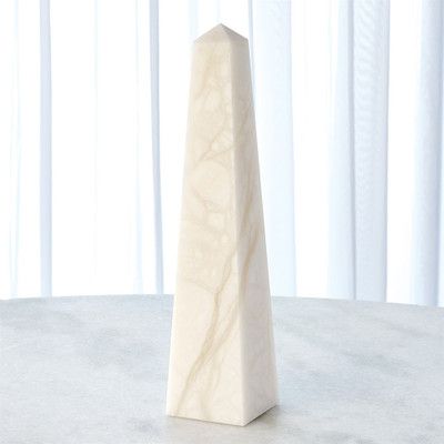 Global Views Alabaster Obelisque - White - Sm