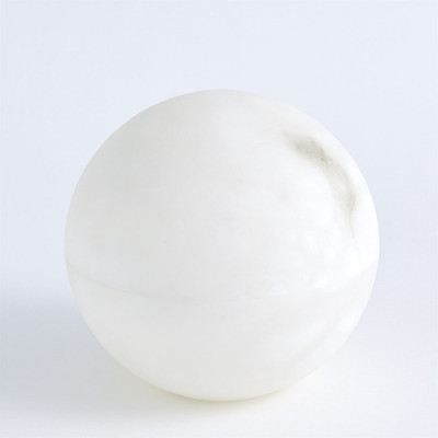 Global Views Alabaster Sphere Box - White - Sm