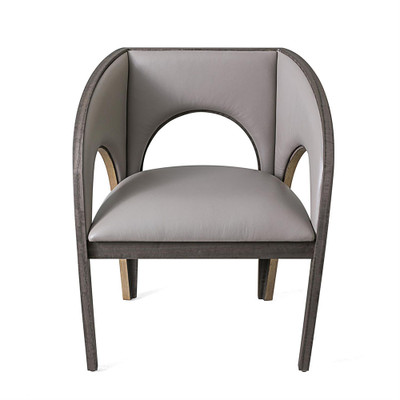 Global Views Arches Dining Chair - Grey Leather