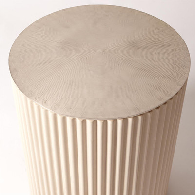 Citizen Artist for Global Views Camille Side Table - White Bronze