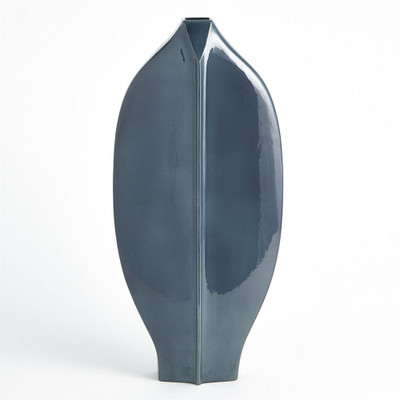 Global Views Center Ridge Vase - Blue - Sm