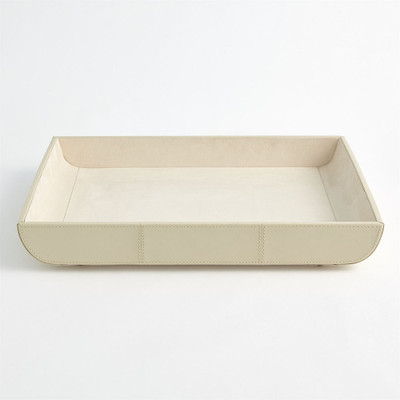 Global Views Curved Corner Tray - Ivory