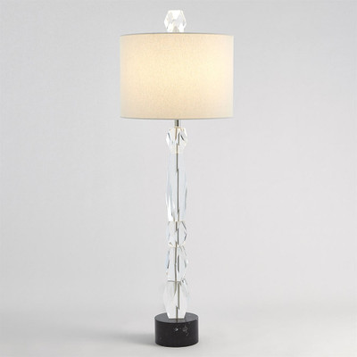 Global Views Facette Lamp W/Black Marble Base