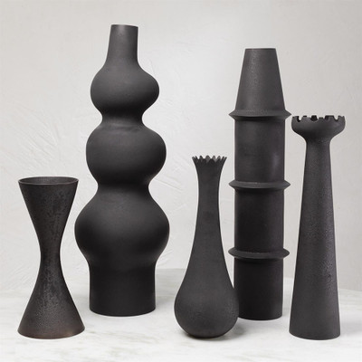 Global Views Fenouil Vase - Black