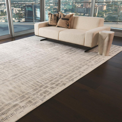 Global Views Frequency Rug - Cream/Charcoal - 8 x 10