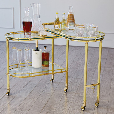 Global Views Gallery Folding Bar - Shiny Brass