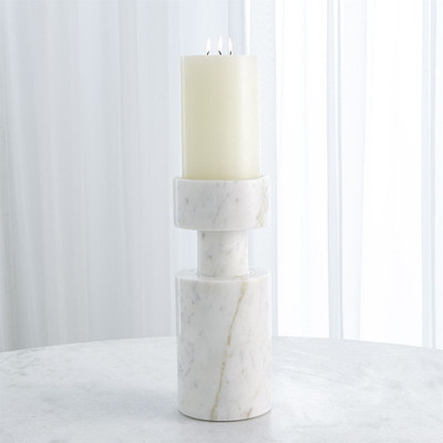 Global Views Luc Vase - White Marble