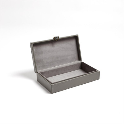 Global Views Marbled Leather D Ring Box - Dark Grey - Sm