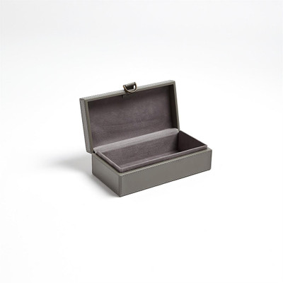 Global Views Marbled Leather D Ring Box - Dark Grey - Sm