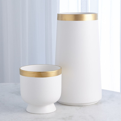 Modern Gold Banded Vase - Sm