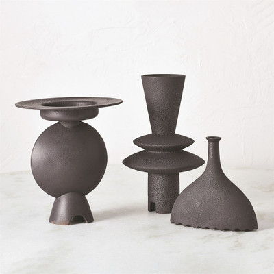 Global Views Noelle Geometric Vase - Black